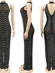 Load image into Gallery viewer, Sheer Rhinestone Gown