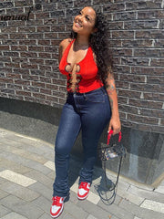 Load image into Gallery viewer, High Wait Stacked Denim Pants