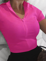 Load image into Gallery viewer, Women Top with Front Zipper