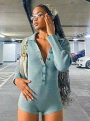 Load image into Gallery viewer, Long Sleeves Ribbed Romper