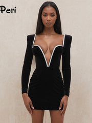 Load image into Gallery viewer, Long-Sleeve Velvet Dress