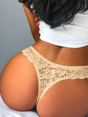 Load image into Gallery viewer, Floral Lace Ruffle Thong