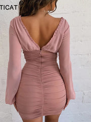 Load image into Gallery viewer, Bodycon Ruffle Dress