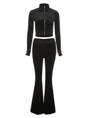 Load image into Gallery viewer, Long Sleeve Top & Flare-Leg Pants