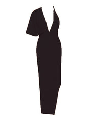 Load image into Gallery viewer, Asymmetric Sleeve Side Slit Dress