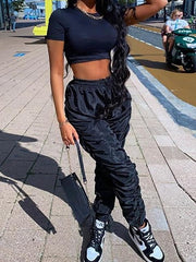 Load image into Gallery viewer, Women's Stacked Drawstring Pants