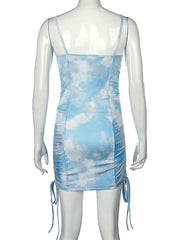 Load image into Gallery viewer, Tie Dye Ruched Summer Dress
