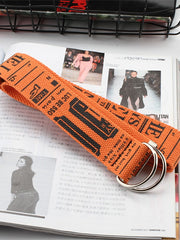 Load image into Gallery viewer, Unisex Canvas Belts Letters Printed D Ring Double Buckle