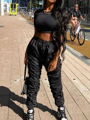 Load image into Gallery viewer, Women's Stacked Drawstring Pants