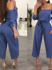 Load image into Gallery viewer, Women Denim Rompers