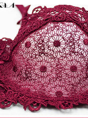 Load image into Gallery viewer, Floral Lace Bra & Side Lace Panties