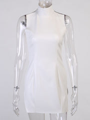 Load image into Gallery viewer, Side Slit Faux Leather Dress