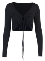 Load image into Gallery viewer, Front Tie Long Sleeve Tops