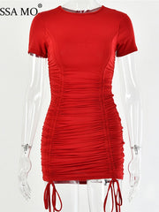 Load image into Gallery viewer, Drawstring Ruched Dress