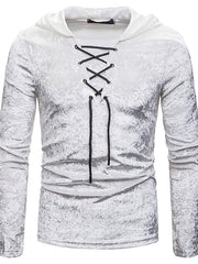 Load image into Gallery viewer, Long Sleeve Hoodie Velvet T-Shirt