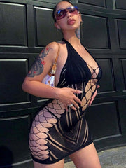 Load image into Gallery viewer, Hollow Out Halter Bodycon Dress