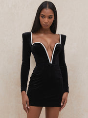 Load image into Gallery viewer, Long-Sleeve Velvet Dress
