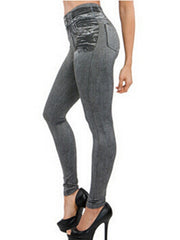 Load image into Gallery viewer, Slim Faux Denim Jeans Leggings W/ Pockets