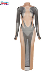 Load image into Gallery viewer, See-Through Bodycon Dress
