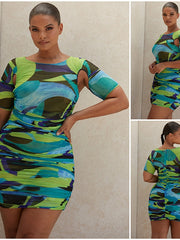 Load image into Gallery viewer, Hollow Out Ruched Dress