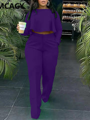 Load image into Gallery viewer, Long Sleeve Crop Top & Pants