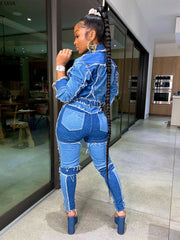 Load image into Gallery viewer, Long Sleeve Frayed Denim Jacket