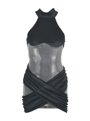 Load image into Gallery viewer, Hollow Out Velvet Mini Dress