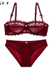 Load image into Gallery viewer, Floral Lace Bra & Side Lace Panties