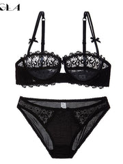 Load image into Gallery viewer, Floral Lace Bra & Side Lace Panties