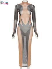Load image into Gallery viewer, See-Through Bodycon Dress