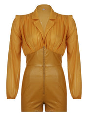 Load image into Gallery viewer, Faux Leather Botton Romper