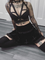 Load image into Gallery viewer, Lace Trim Black Skirt