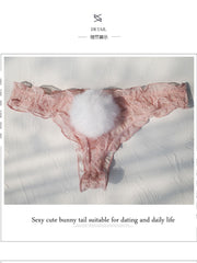 Load image into Gallery viewer, Lace Panties W/ Detachable Bunny Tail