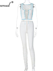 Load image into Gallery viewer, Front Lace-Up Top & Pants