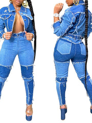 Load image into Gallery viewer, Frayed Denim Jeans