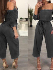 Load image into Gallery viewer, Women Denim Rompers