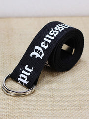 Load image into Gallery viewer, Unisex Canvas Belts Letters Printed D Ring Double Buckle
