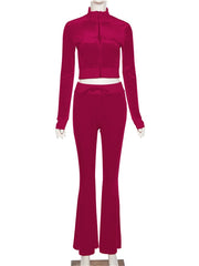 Load image into Gallery viewer, Long Sleeve Top & Flare-Leg Pants