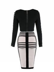 Load image into Gallery viewer, Lace-Up Sleeve Top & Skirt