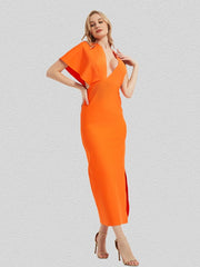 Load image into Gallery viewer, Asymmetric Sleeve Side Slit Dress