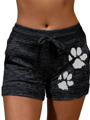 Load image into Gallery viewer, Drawstring Paw Print Shorts