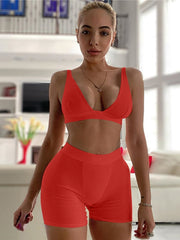 Load image into Gallery viewer, Crop Tank Top & Track Shorts