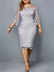Load image into Gallery viewer, Elegant Dress With Sheer Sleeves