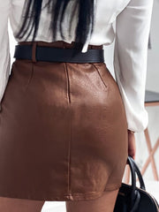 Load image into Gallery viewer, Rivets Faux Leather Skirt