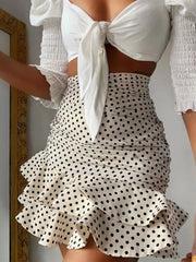 Load image into Gallery viewer, Polka dot High-waisted Skirt