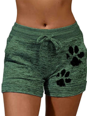Load image into Gallery viewer, Drawstring Paw Print Shorts