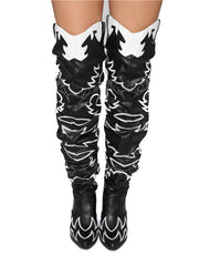 Load image into Gallery viewer, Thigh High Cowboy Boots