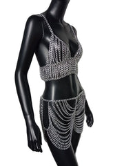 Load image into Gallery viewer, Chain Crop Top & Bottom