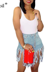 Load image into Gallery viewer, High Waist Tassel Jeans Shorts