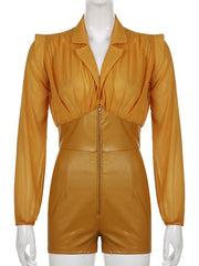 Load image into Gallery viewer, Faux Leather Botton Romper